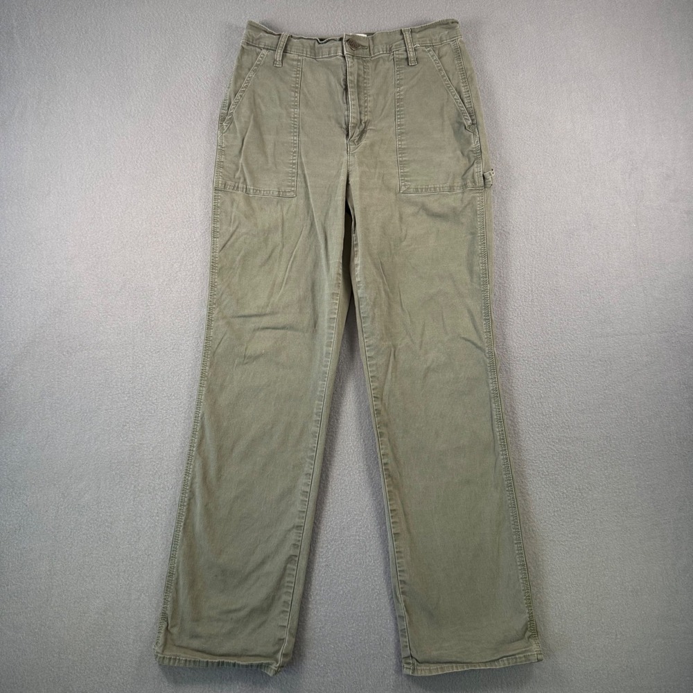 Lee Workwear Women Carpenter Pants Olive Green Utility Straight Leg 10M